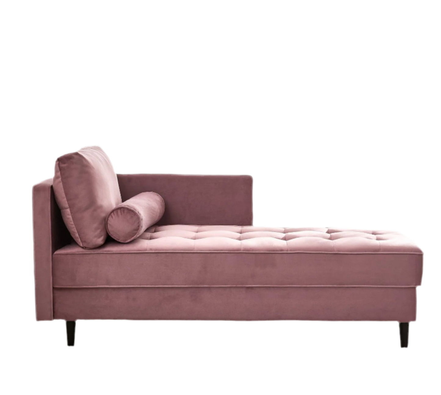 64" Velvet Chaise Lounge - Pink