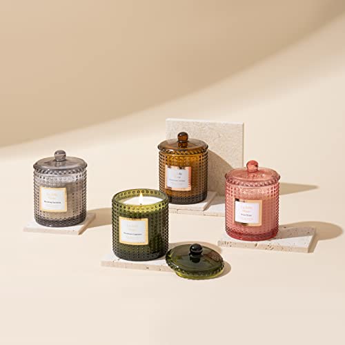 La Jolie Muse Luxury Glass Jar Natural Soy Candles - 75 Hour Burn Time, 10 oz