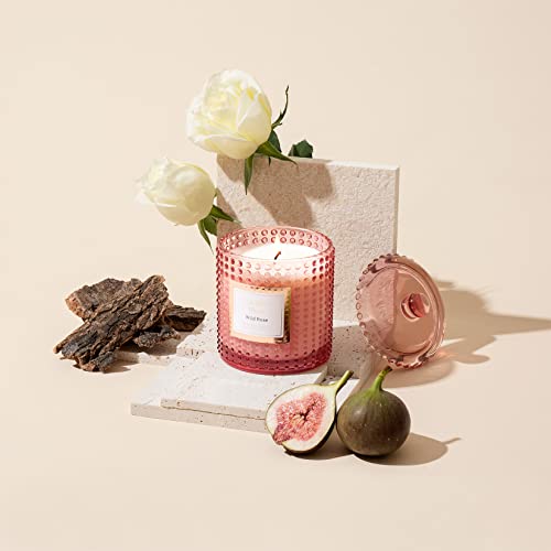 La Jolie Muse Luxury Glass Jar Natural Soy Candles - 75 Hour Burn Time, 10 oz