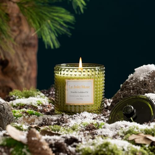 La Jolie Muse Luxury Glass Jar Natural Soy Candles - 75 Hour Burn Time, 10 oz
