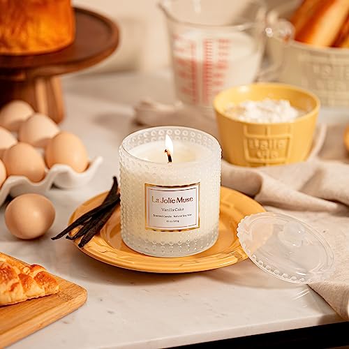 La Jolie Muse Luxury Glass Jar Natural Soy Candles - 75 Hour Burn Time, 10 oz