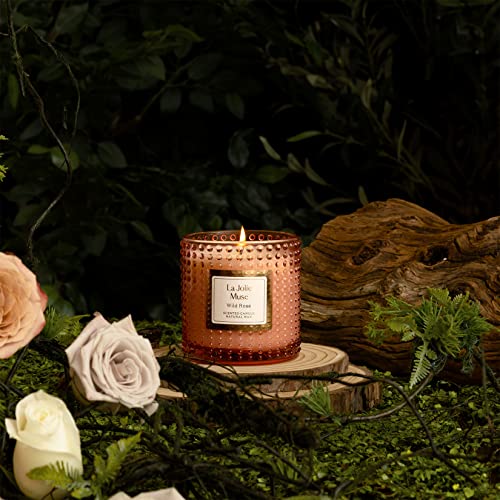 La Jolie Muse Luxury Glass Jar Natural Soy Candles - 75 Hour Burn Time, 10 oz