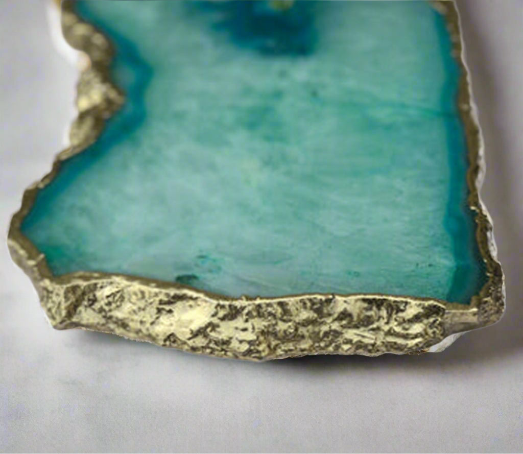 Aqua Agate Charcuterie or Dessert Display Tray