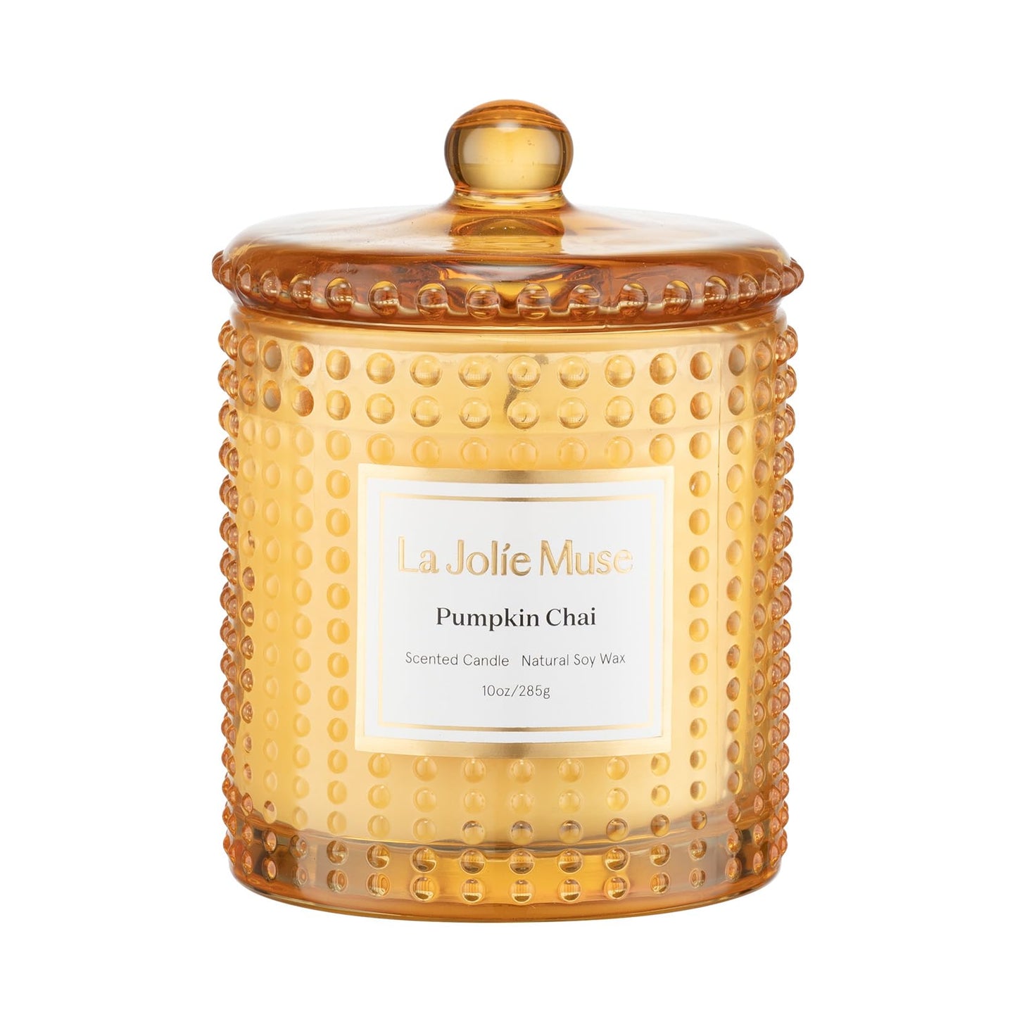 La Jolie Muse Luxury Glass Jar Natural Soy Candles - 75 Hour Burn Time, 10 oz