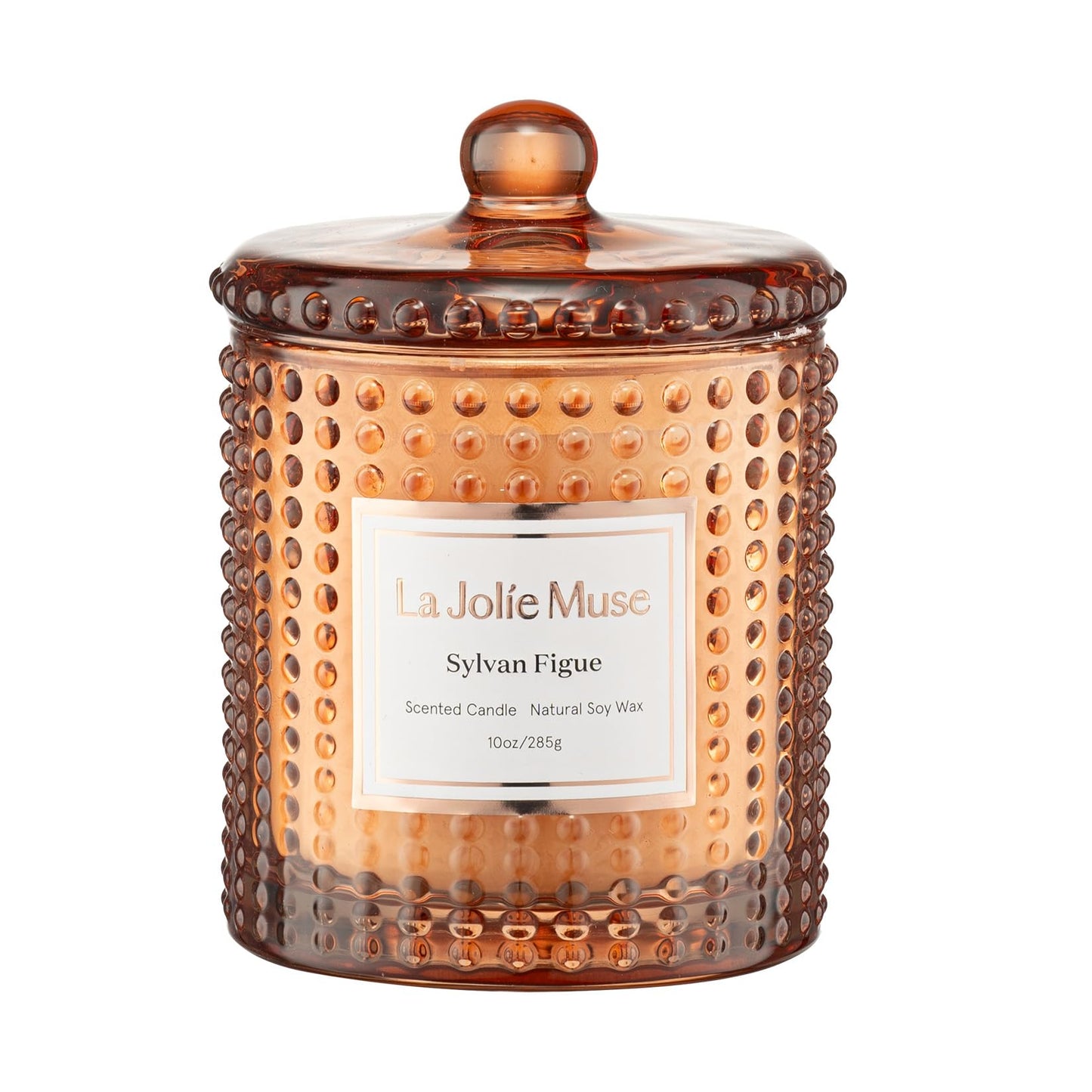 La Jolie Muse Luxury Glass Jar Natural Soy Candles - 75 Hour Burn Time, 10 oz