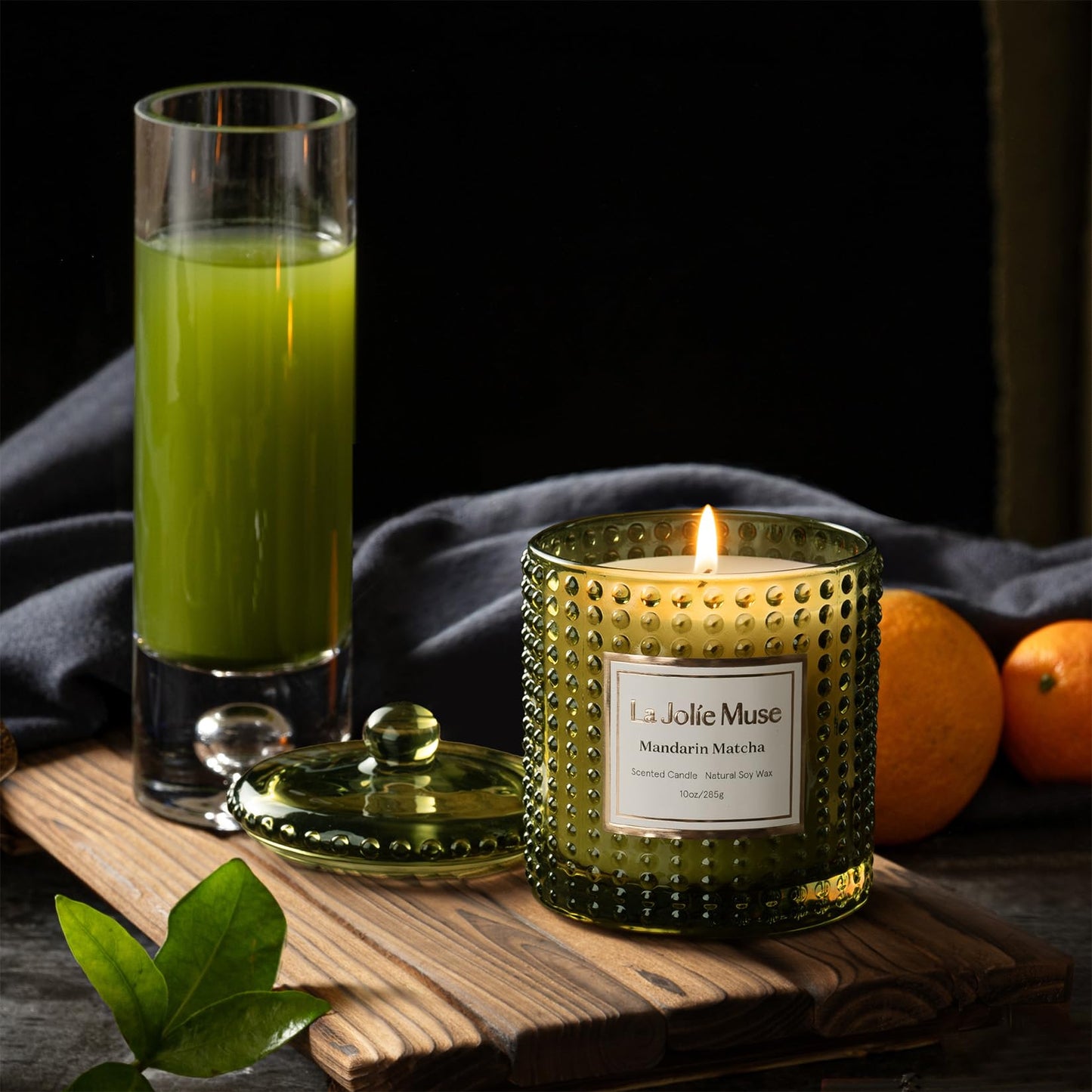 La Jolie Muse Luxury Glass Jar Natural Soy Candles - 75 Hour Burn Time, 10 oz