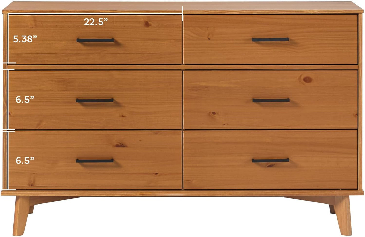 Solid Pine Wood 6-Drawer Dresser