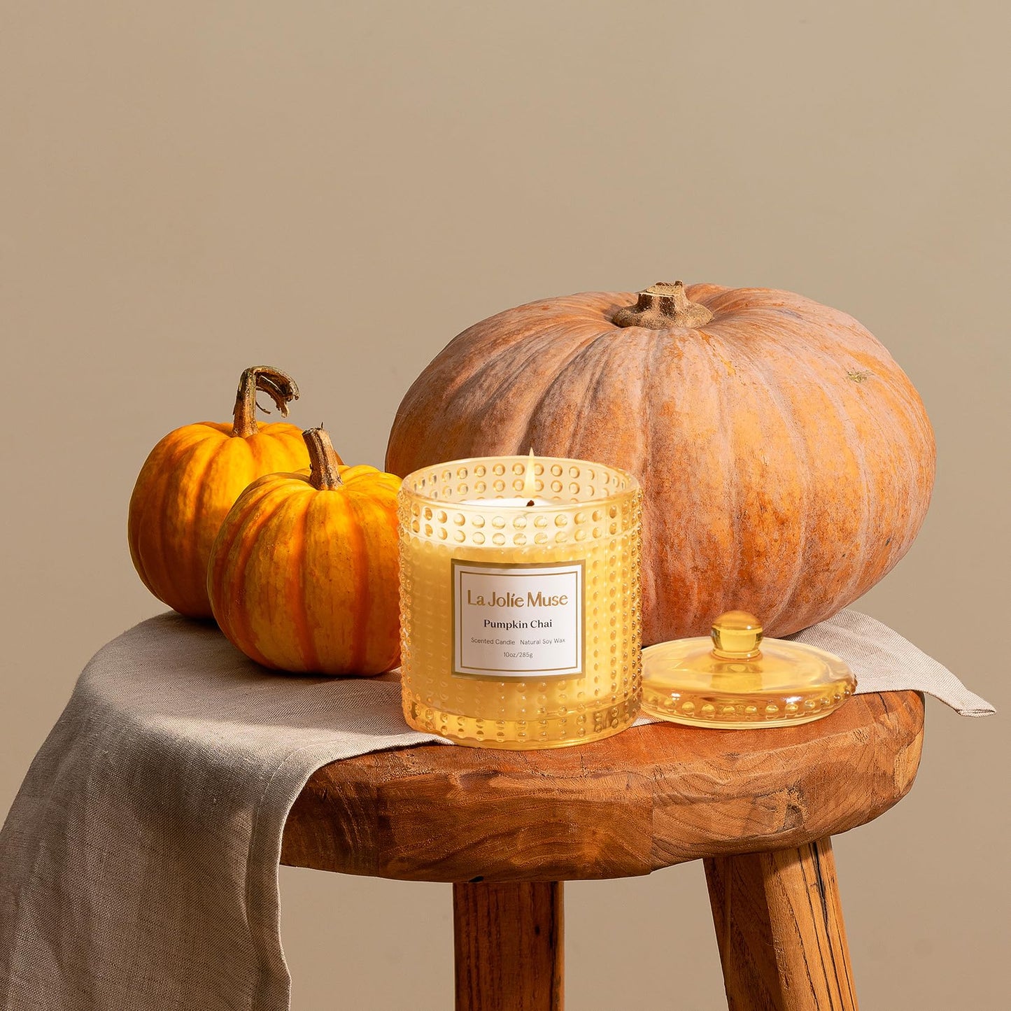 La Jolie Muse Luxury Glass Jar Natural Soy Candles - 75 Hour Burn Time, 10 oz