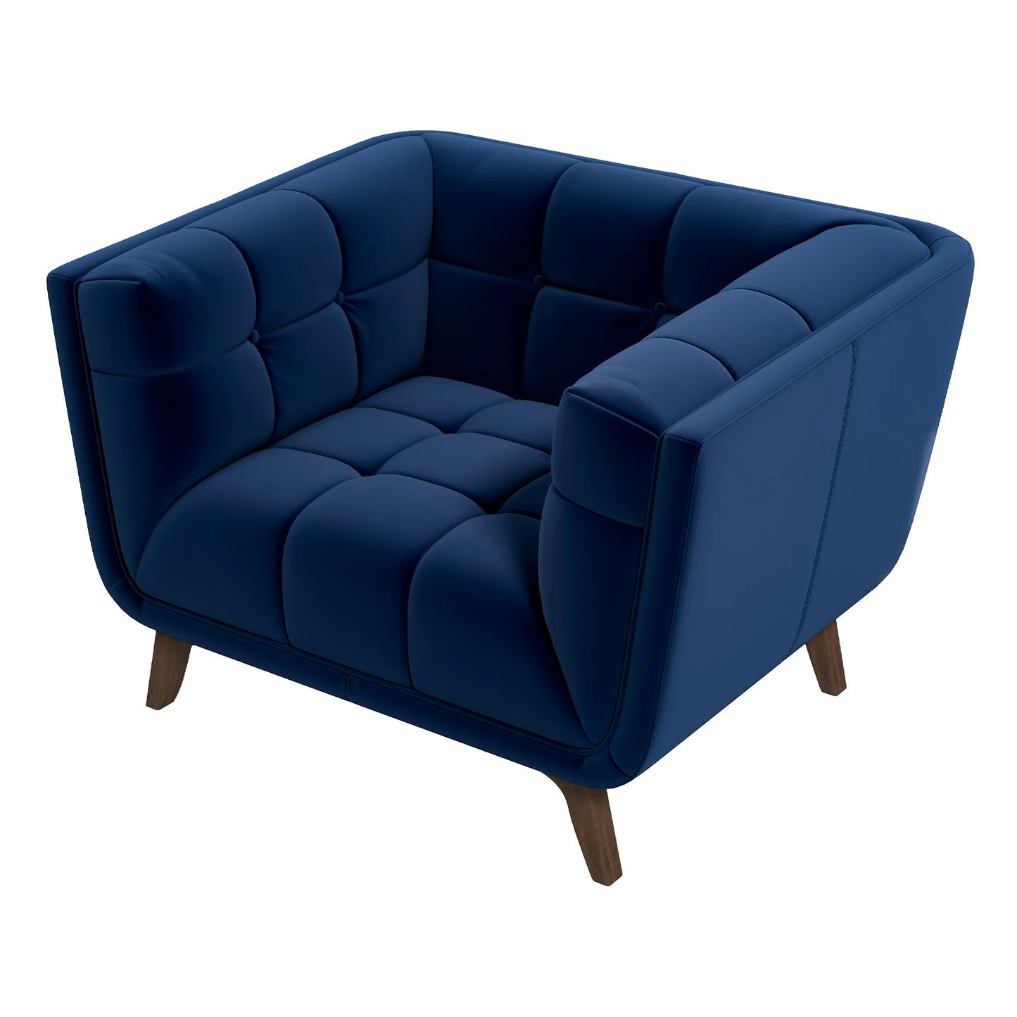 Addison Mid Century Modern Blue Velvet Lounge Chair