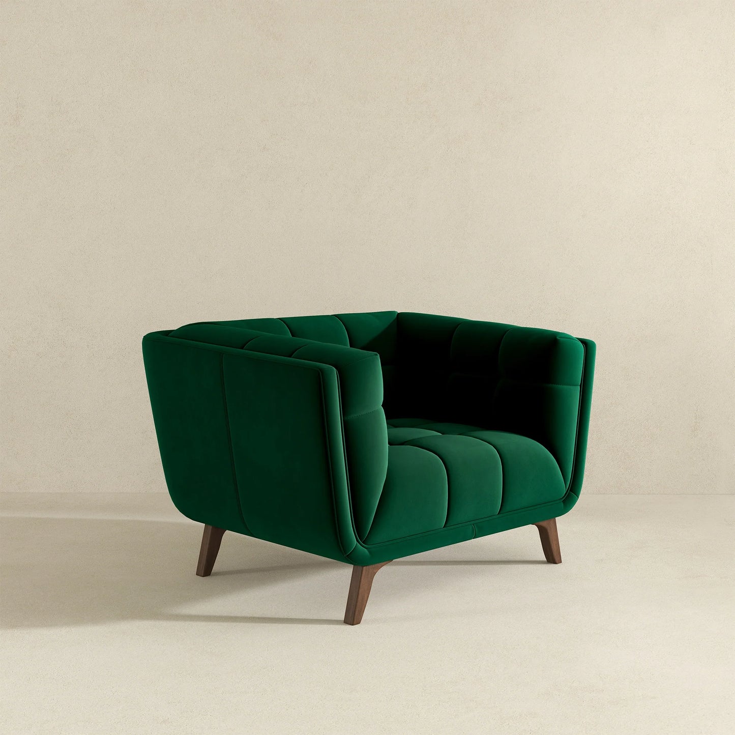 Addison Mid Century Modern Green Velvet Lounge Chair