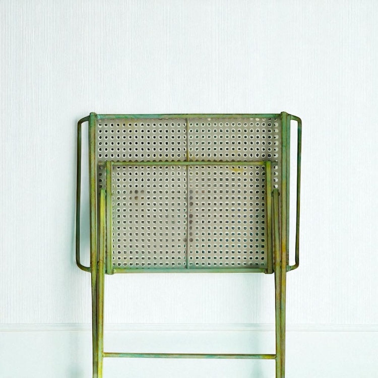 Vintage Green Iron Display Tray or Side Table