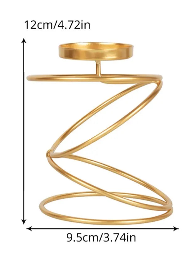 Contemporary Metal Candle Holder - Gold Finish