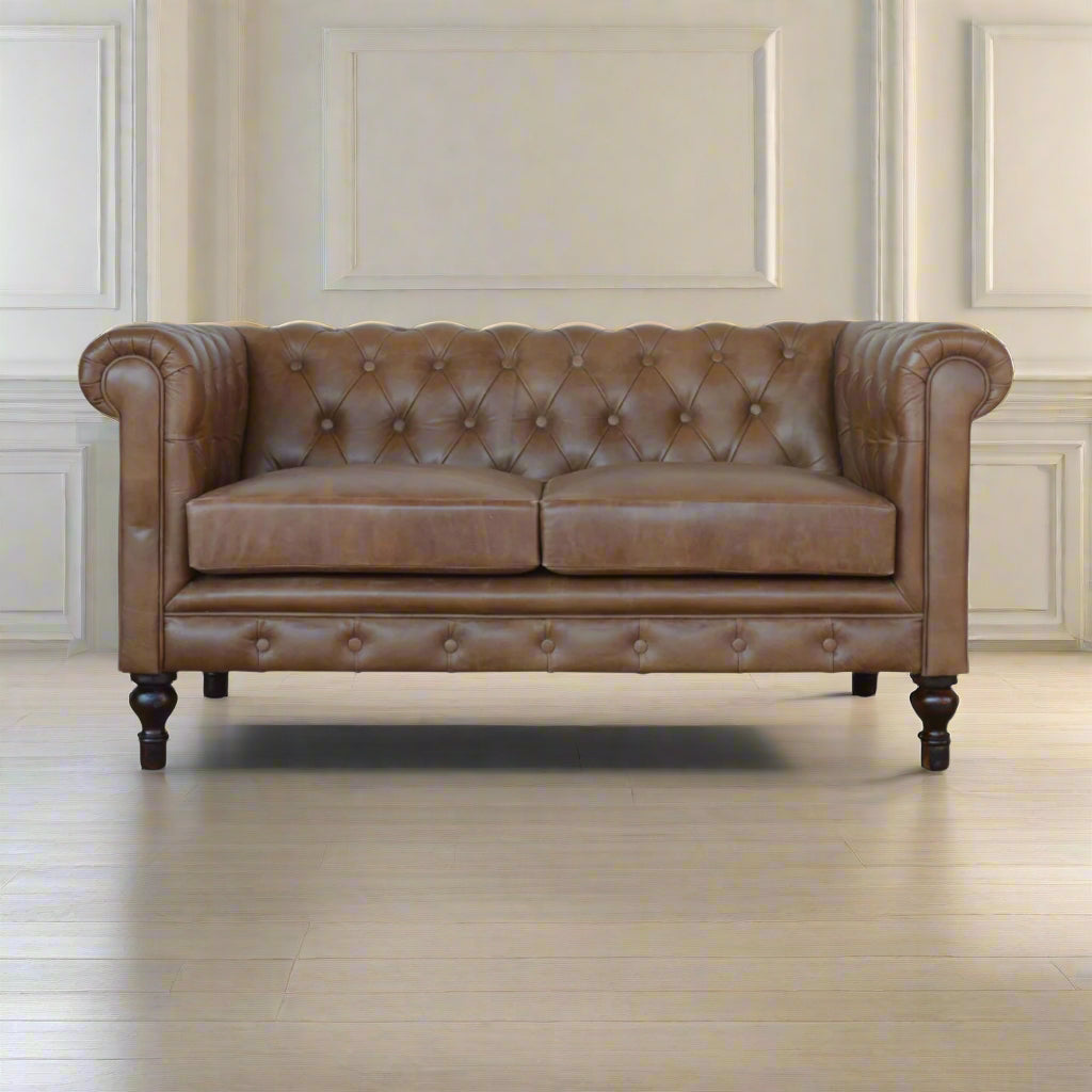 Genuine Leather Chesterfield Sofa
