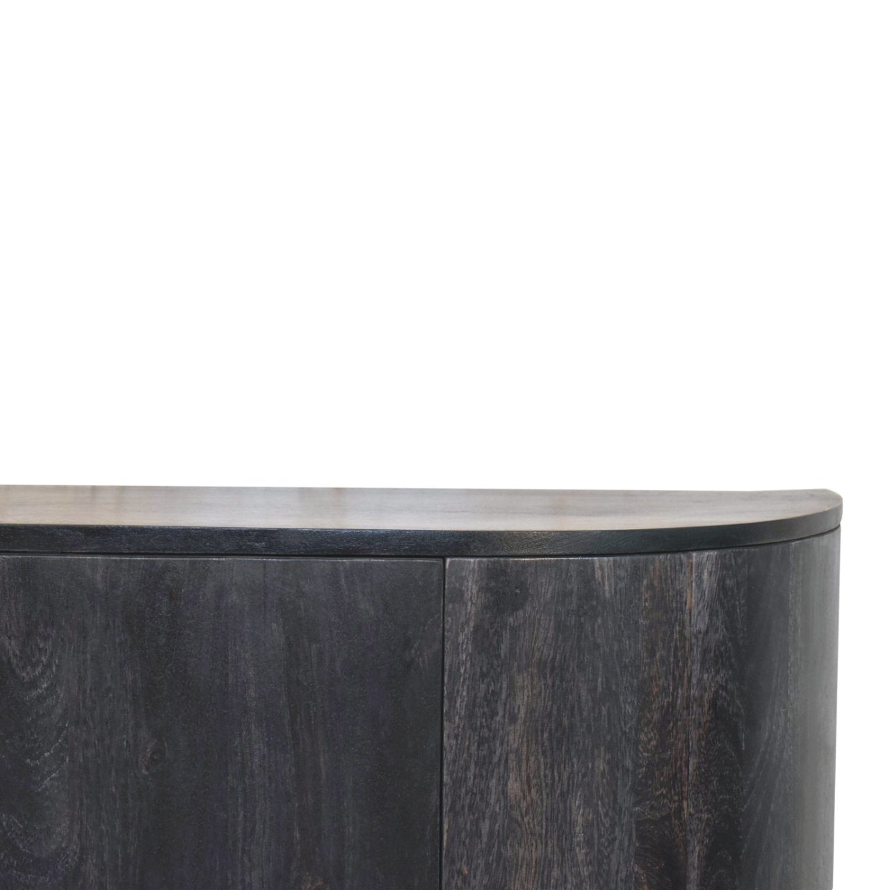 Ash Black Solid Wood Sideboard with Gold Hardware