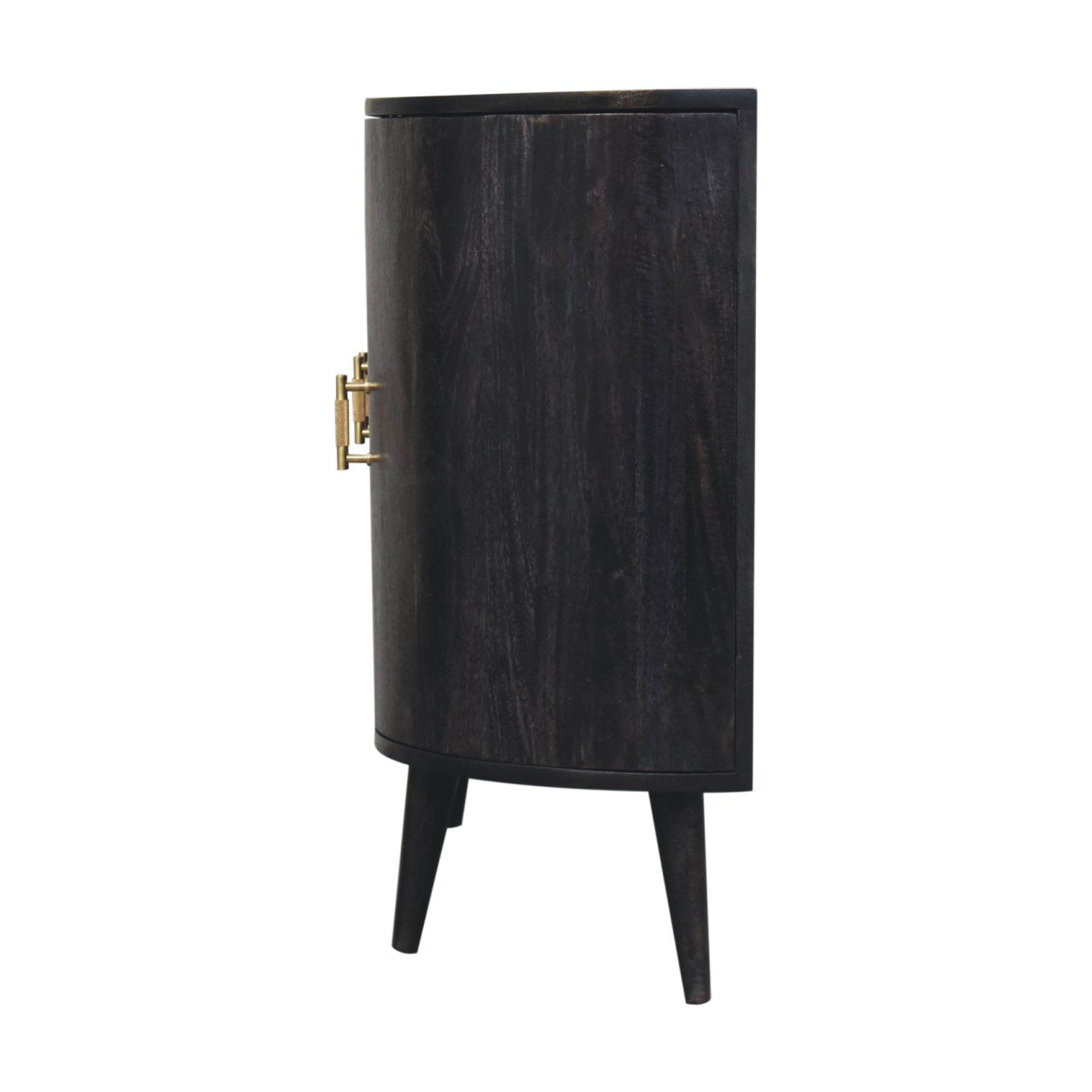 Ash Black Solid Wood Sideboard with Gold Hardware