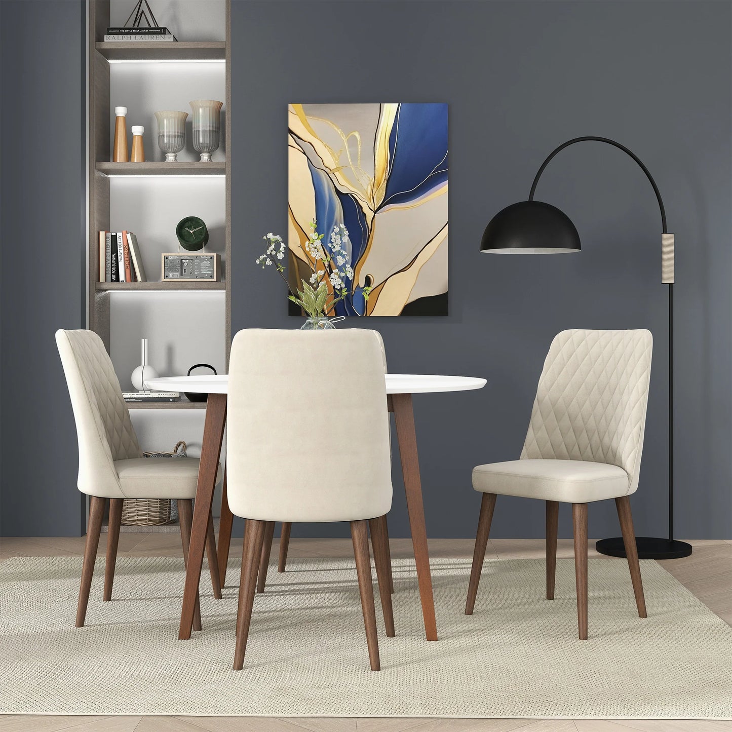Katie Beige Velvet Dining Chair - Set Of 2