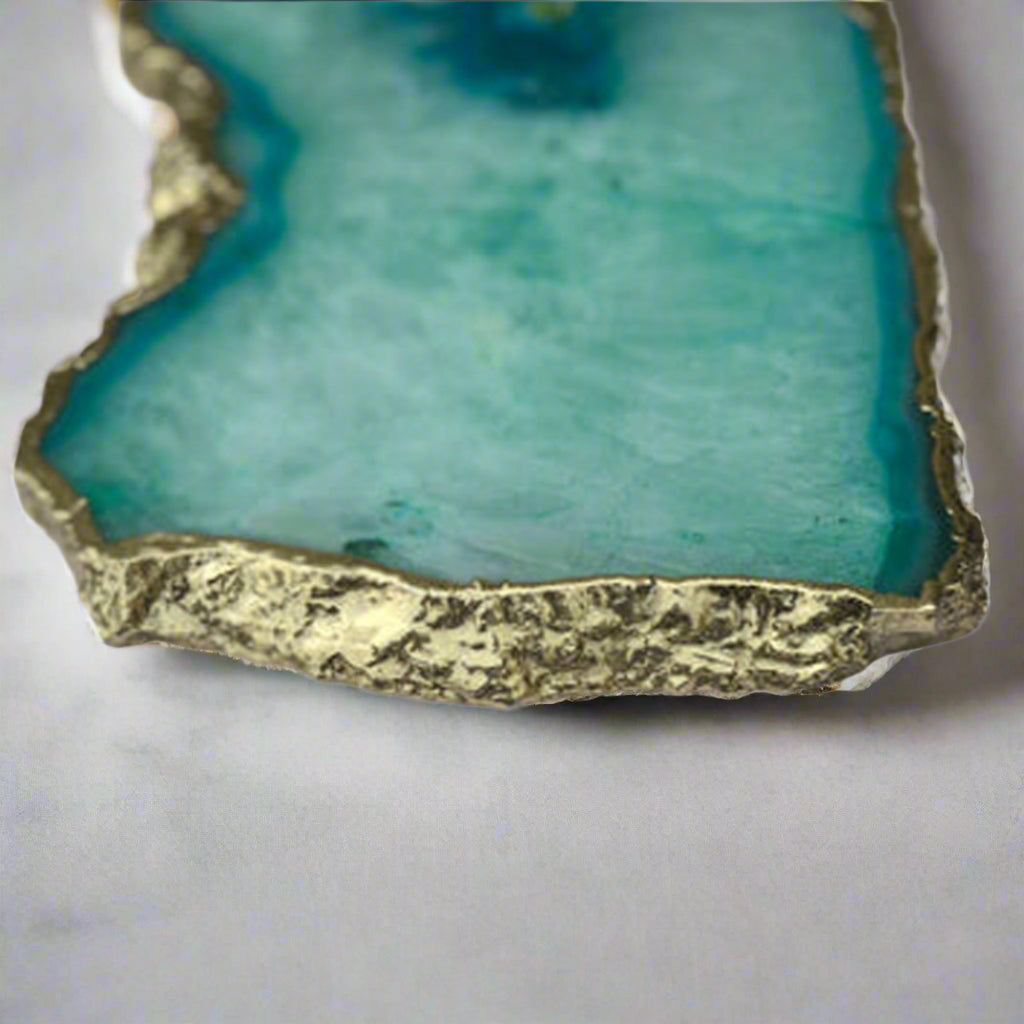 Aqua Agate Charcuterie or Dessert Display Tray