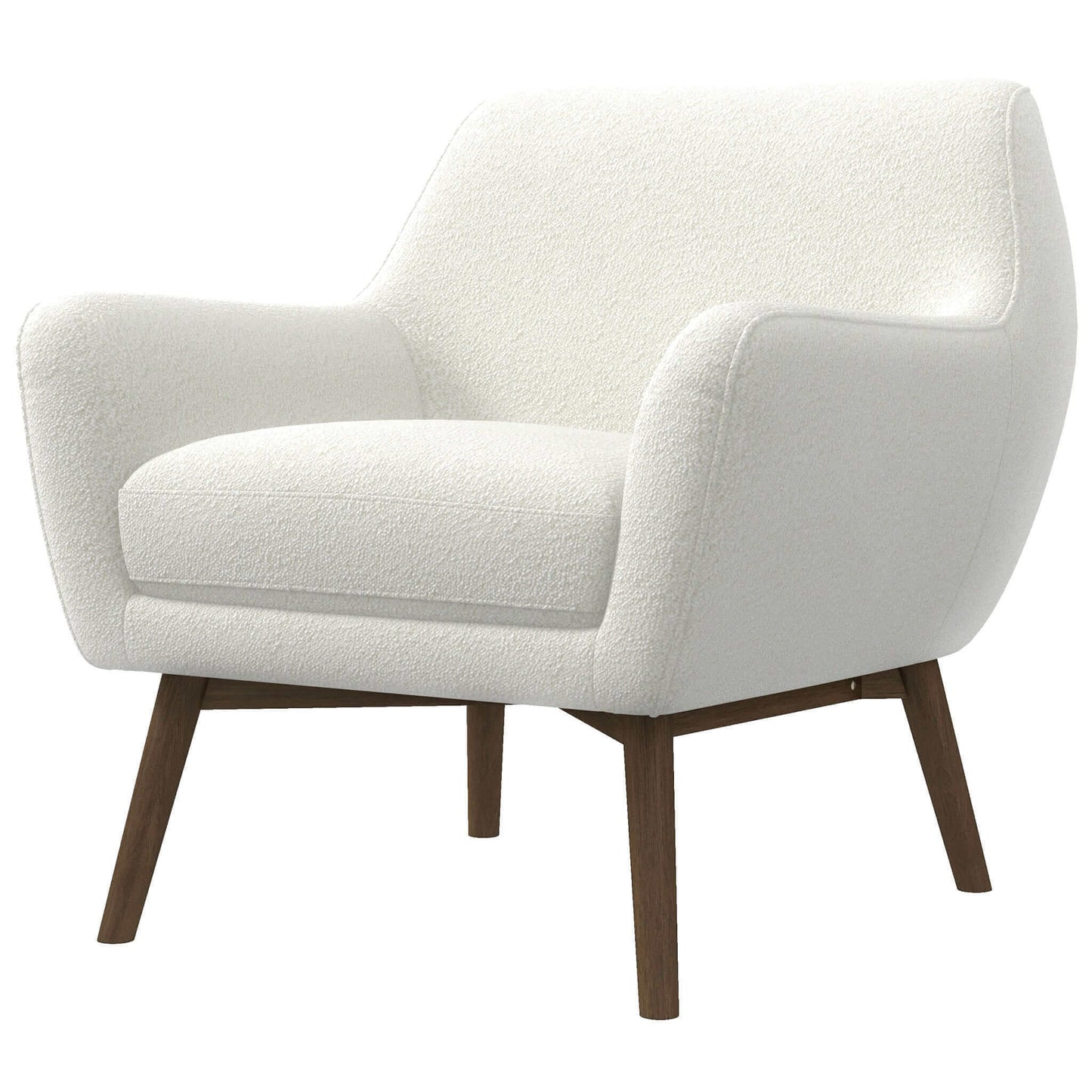 Panom Modern White Boucle Lounge Chair