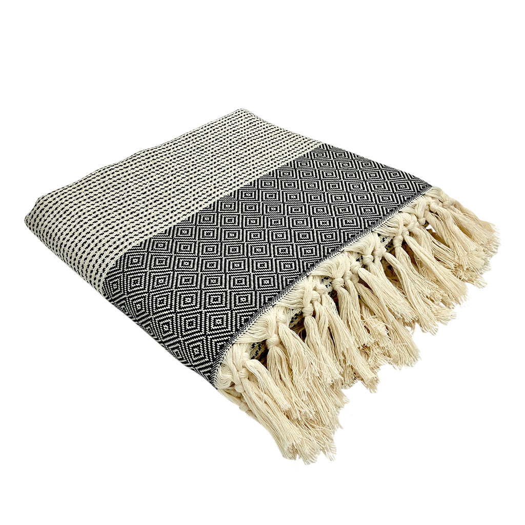 Diamond Stripe 100% Turkish Cotton Throw