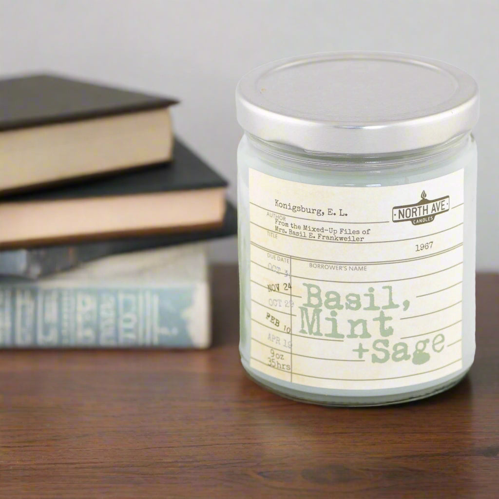 North Ave Book Candle - Mixed-Up Files of Ms. Basil E Frankweiler (Basil, Mint, and Sage)