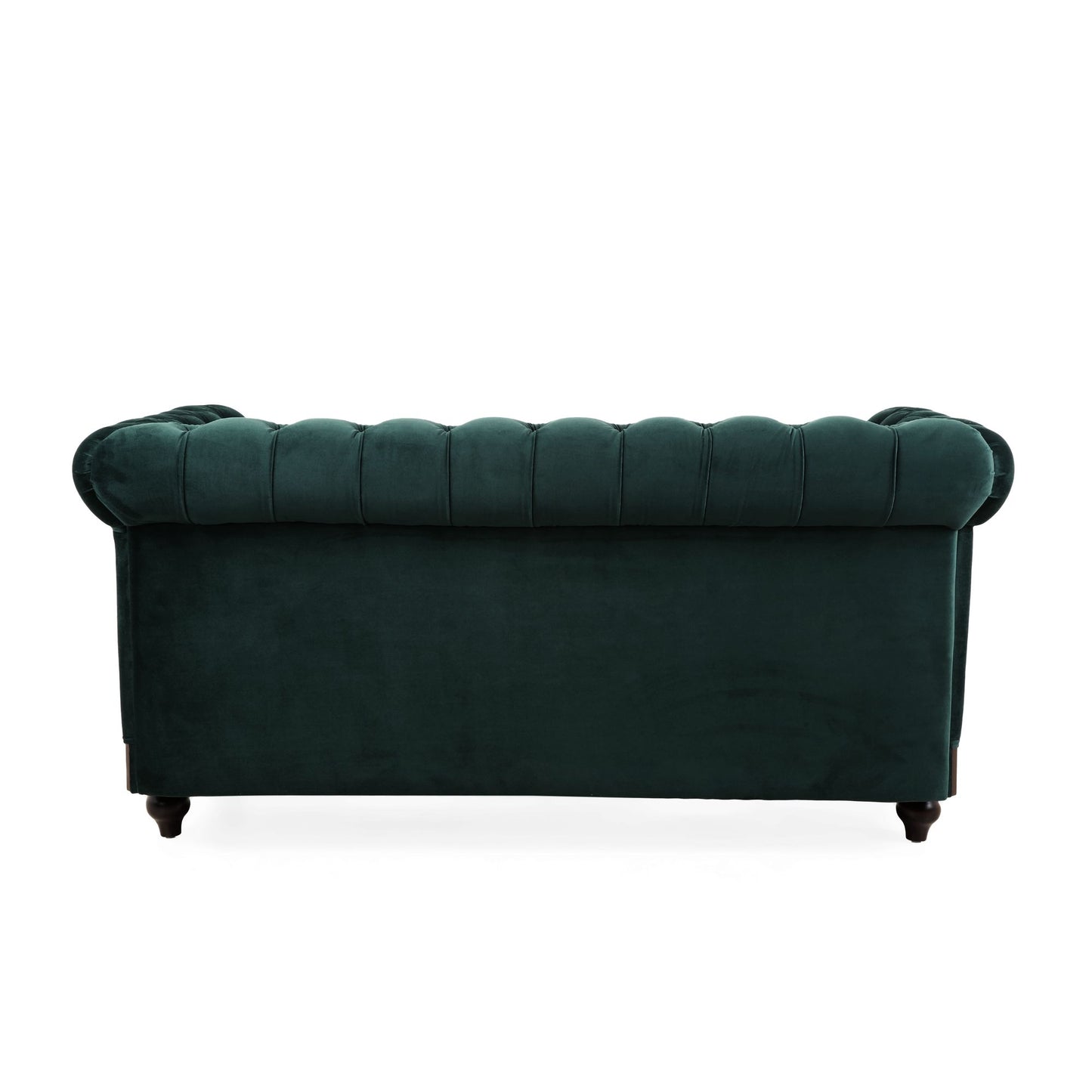 Chesterfield Tufted Velvet Loveseat 2-Seater Sofa - Forest Green