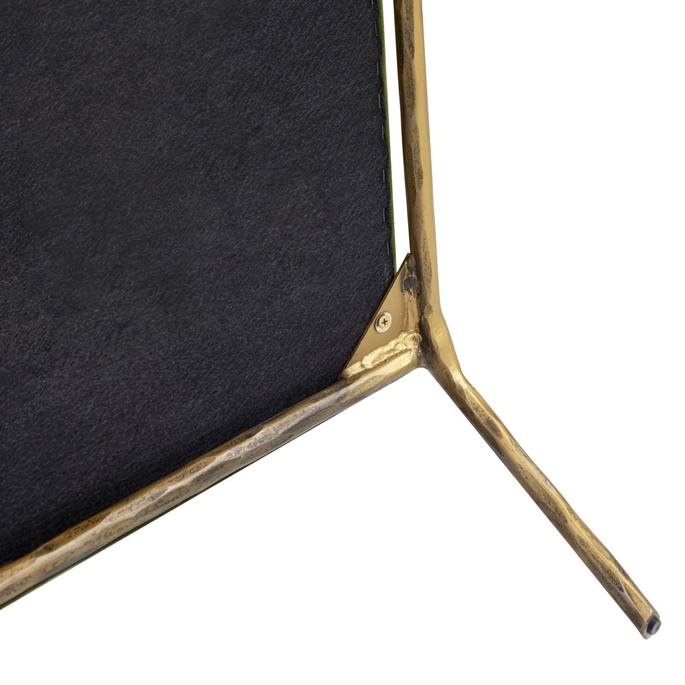 Aerin 24.5" Hammered Brass Performance Velvet Accent Arm Chair - Olive Green