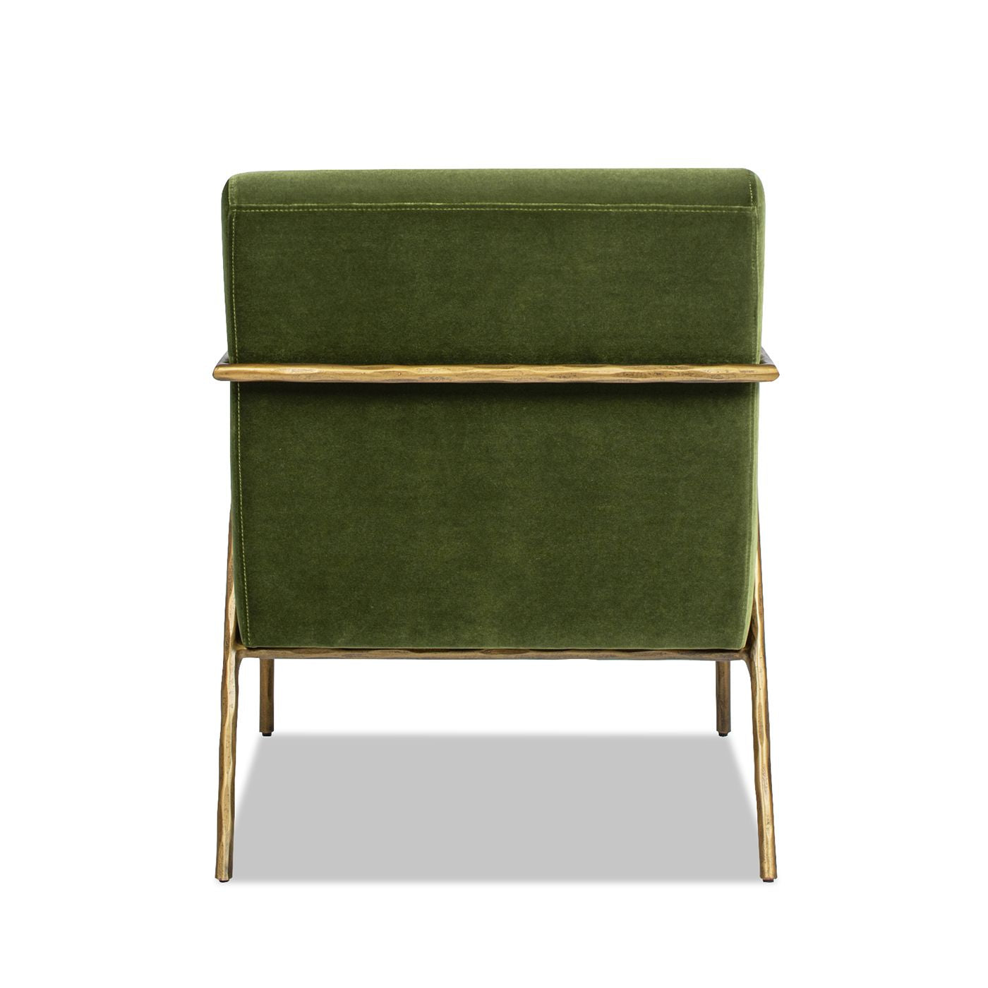 Aerin 24.5" Hammered Brass Performance Velvet Accent Arm Chair - Olive Green