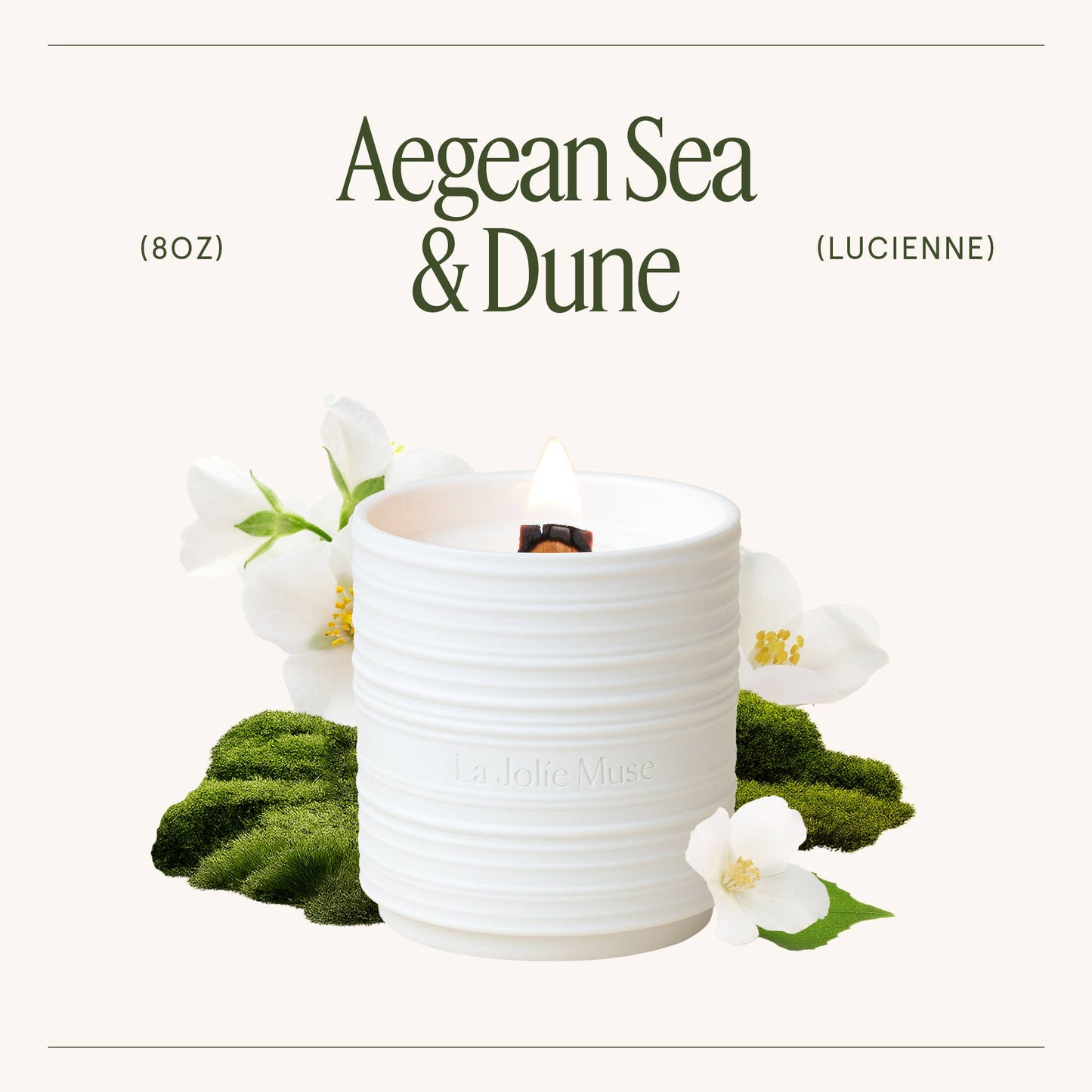 La Jolie Muse Lucienne - 8oz Natural Soy & Wooden Wick Candle