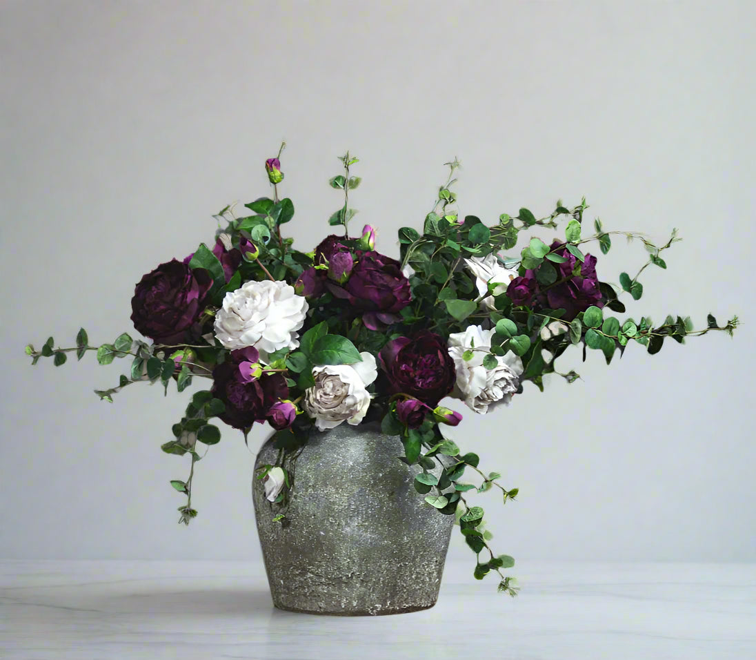 Handcrafted Aged Stone Ceramic Vase