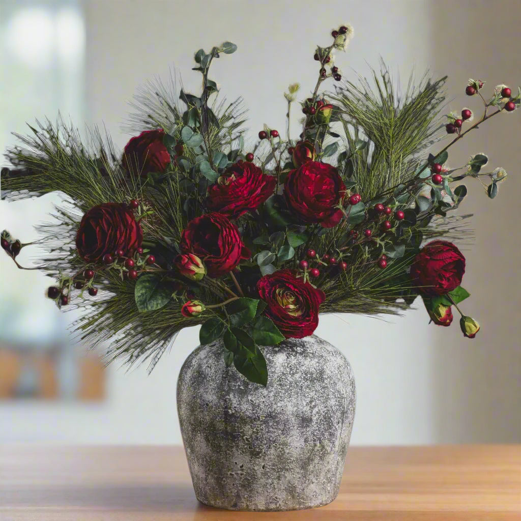 Handcrafted Aged Stone Ceramic Vase