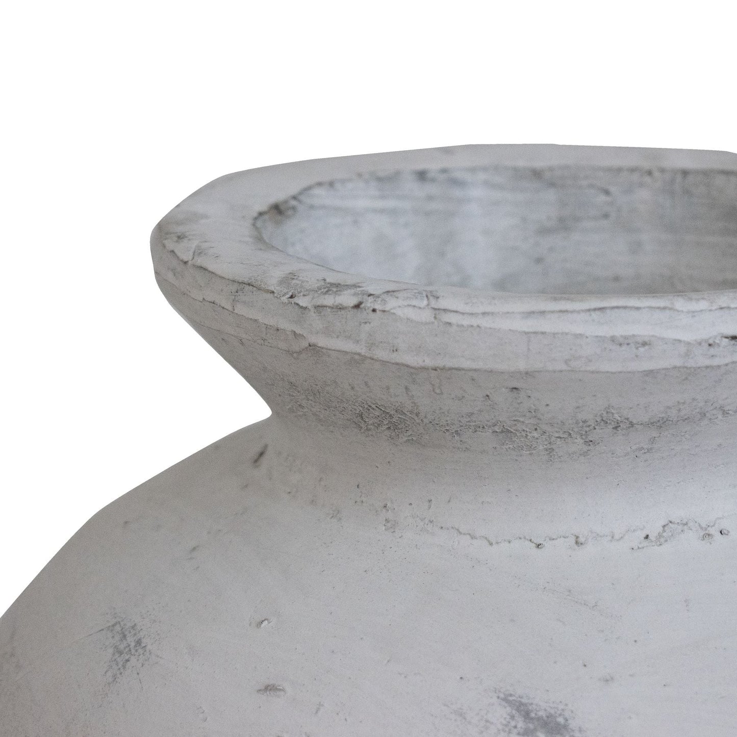 Darcy Antique White Ceramic Aged Stone Vase