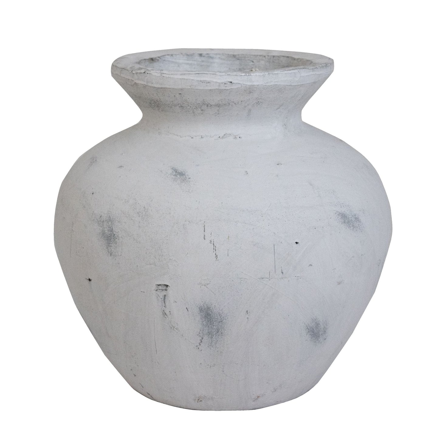 Darcy Antique White Ceramic Aged Stone Vase