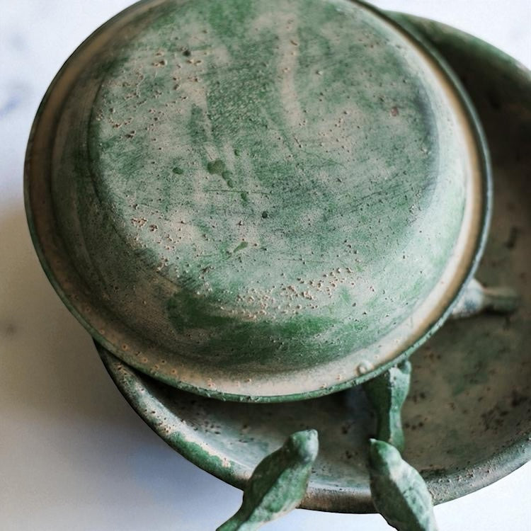 Green Iron Tray Bird Decorative Tray