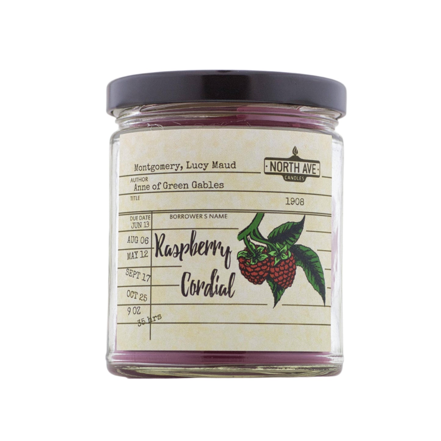 North Ave Book Candle - Anne of Green Gables (Raspberry Cordial)