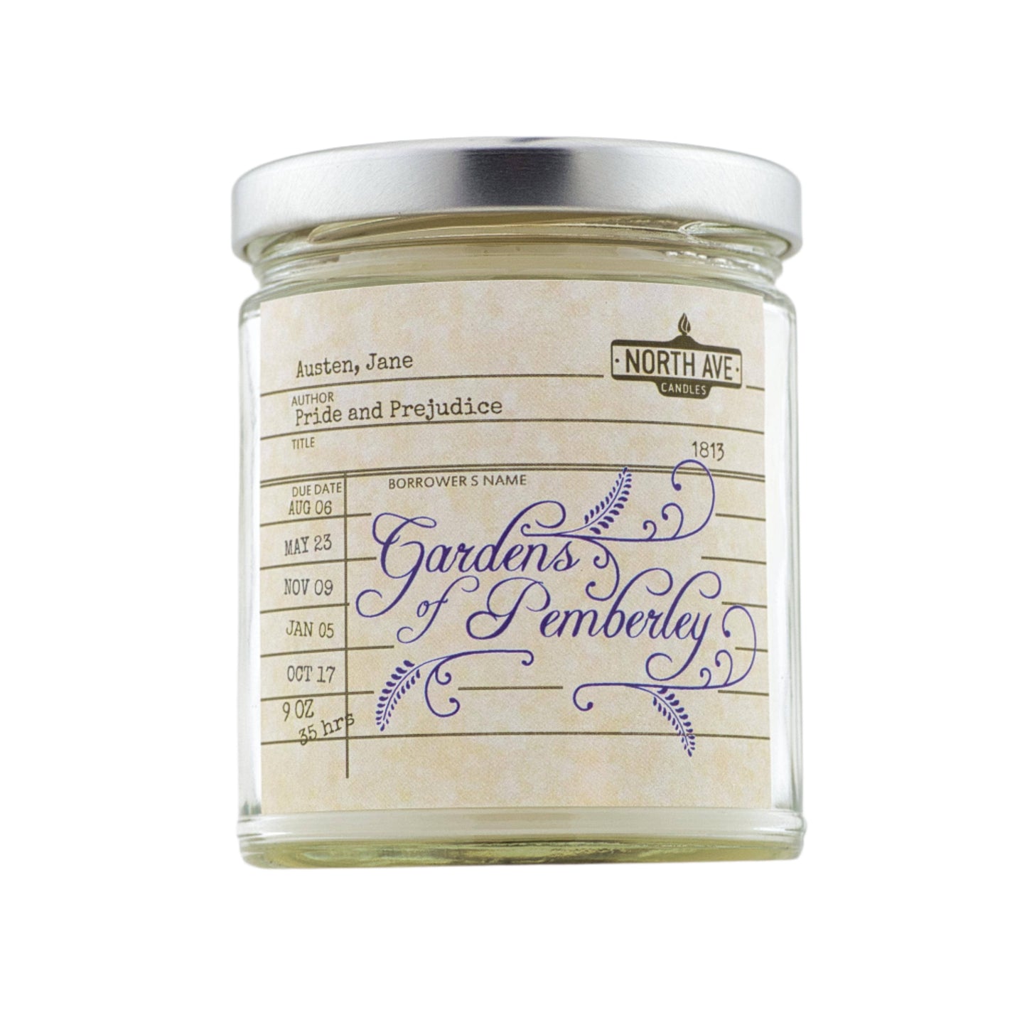 North Ave Book Candle - Pride and Prejudice (Gardens of Pemberley Estate)