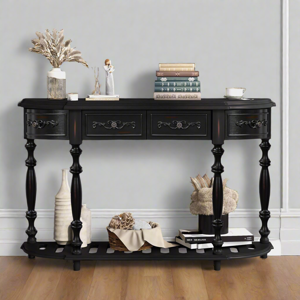 Classic Console Table with Drawers for Storage
