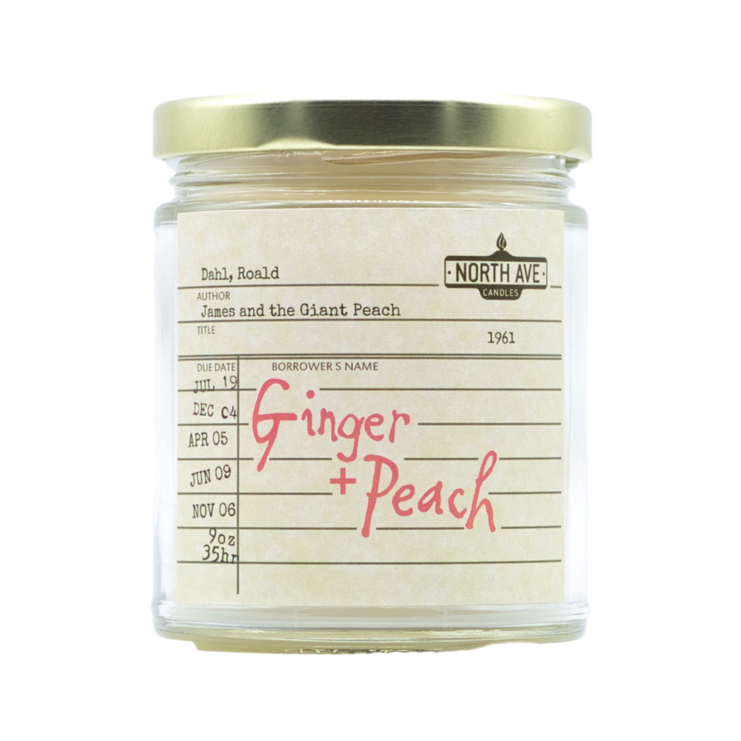 North Ave Book Candle - James and the Giant Peach (Ginger & Peach)