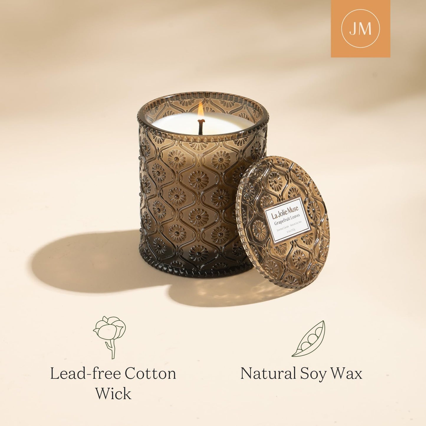 La Jolie Muse Natural Soy Scented Candle - 6oz 40 Hour Burn Time