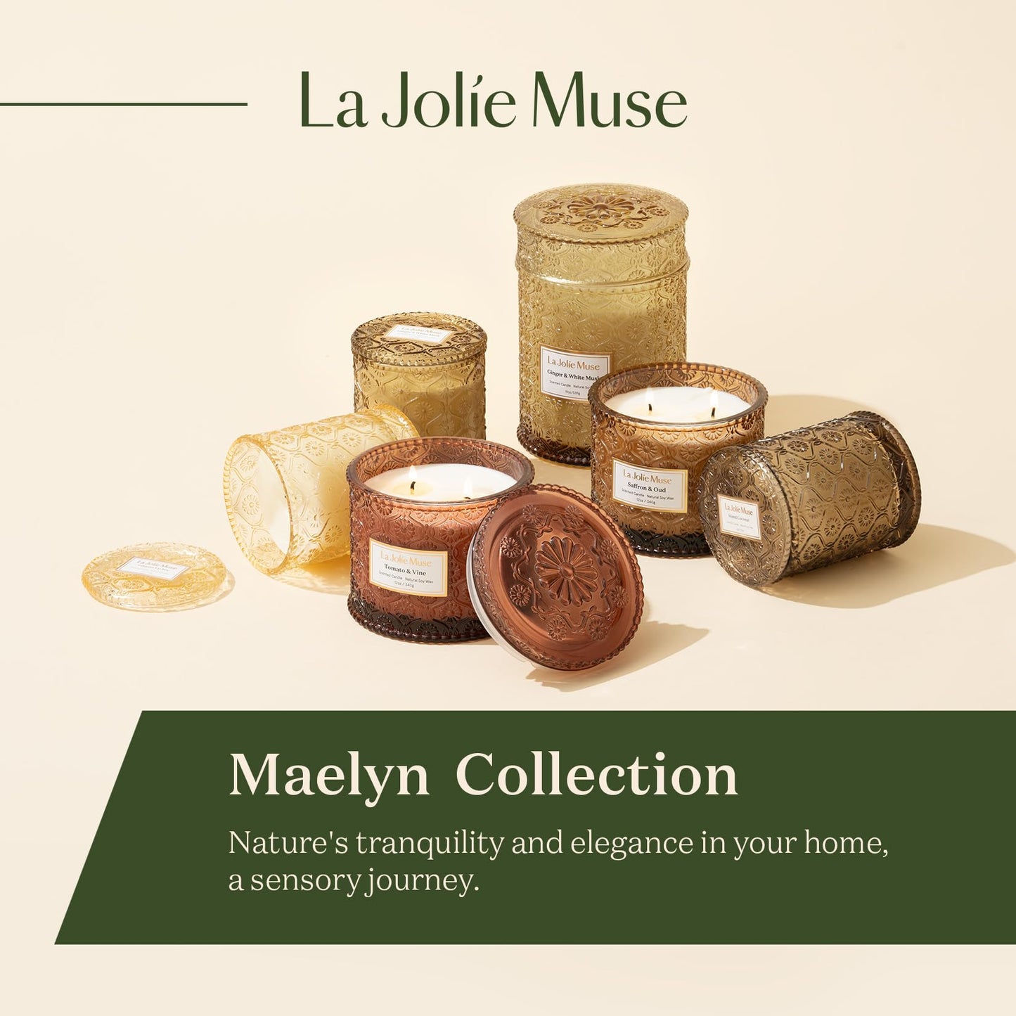 La Jolie Muse Natural Soy Scented Candle - 6oz 40 Hour Burn Time