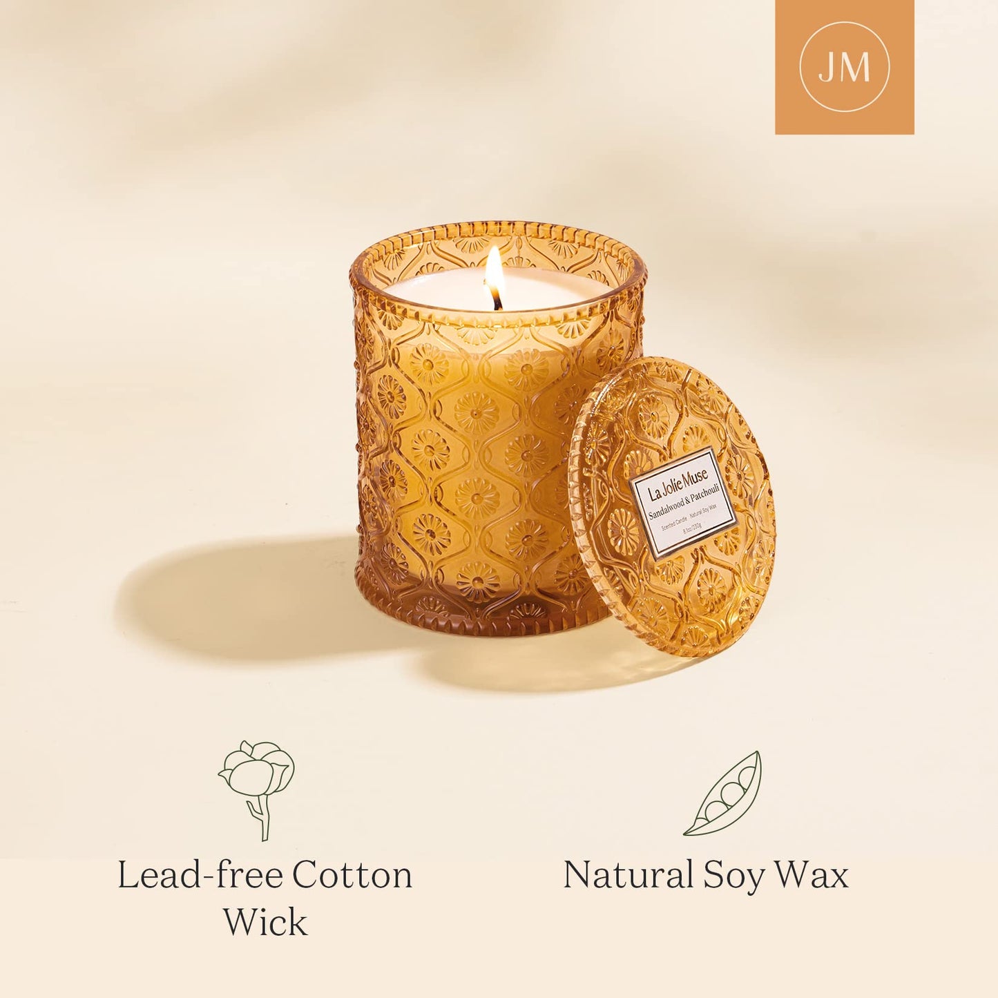 La Jolie Muse Natural Soy Scented Candle - 6oz 40 Hour Burn Time