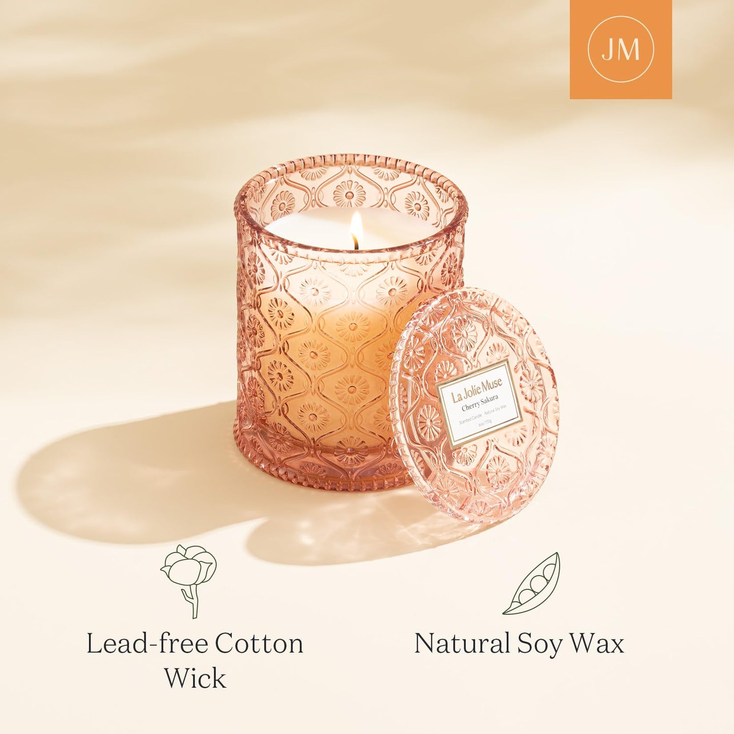 La Jolie Muse Natural Soy Scented Candle - 6oz 40 Hour Burn Time