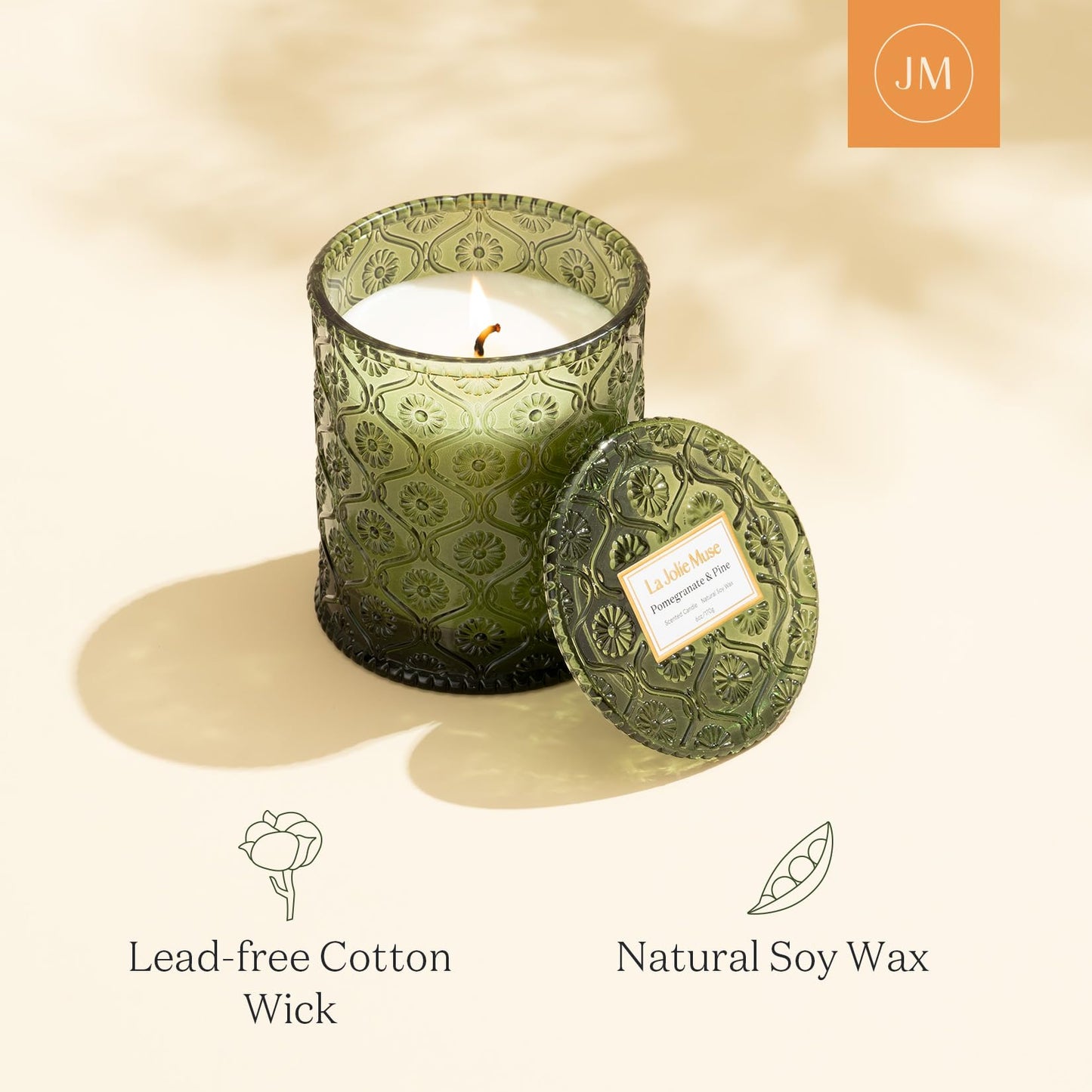 La Jolie Muse Natural Soy Scented Candle - 6oz 40 Hour Burn Time