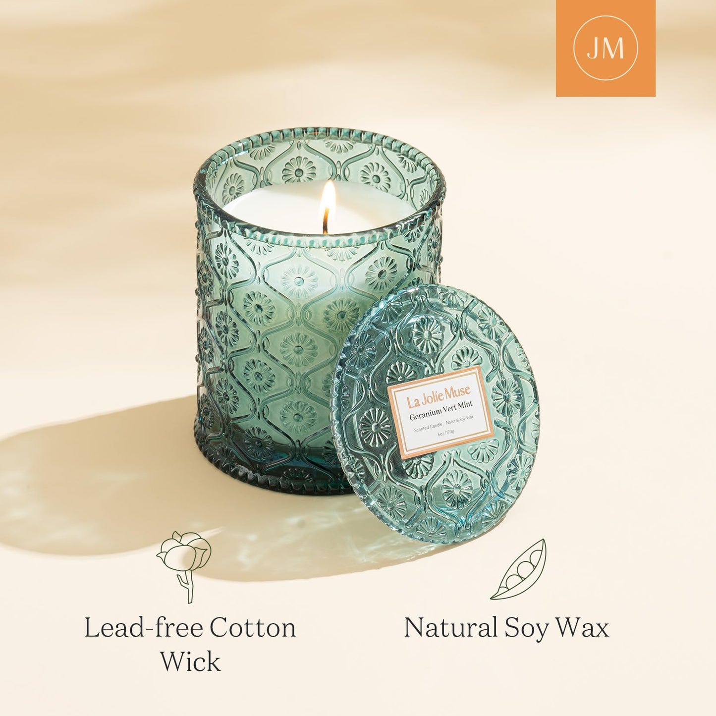 La Jolie Muse Natural Soy Scented Candle - 6oz 40 Hour Burn Time