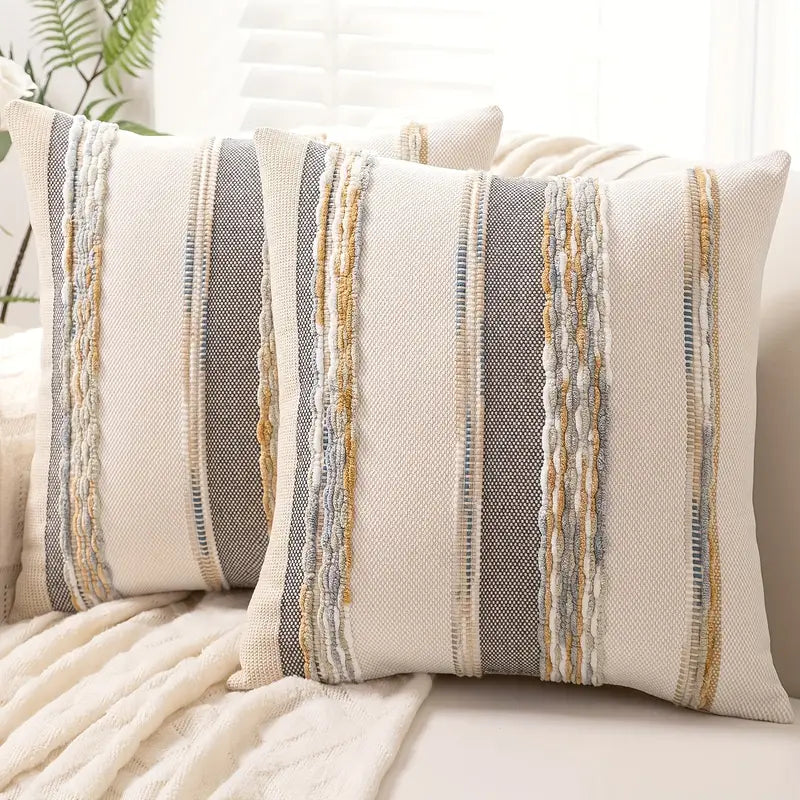 Striped Chenille Throw Pillowcases