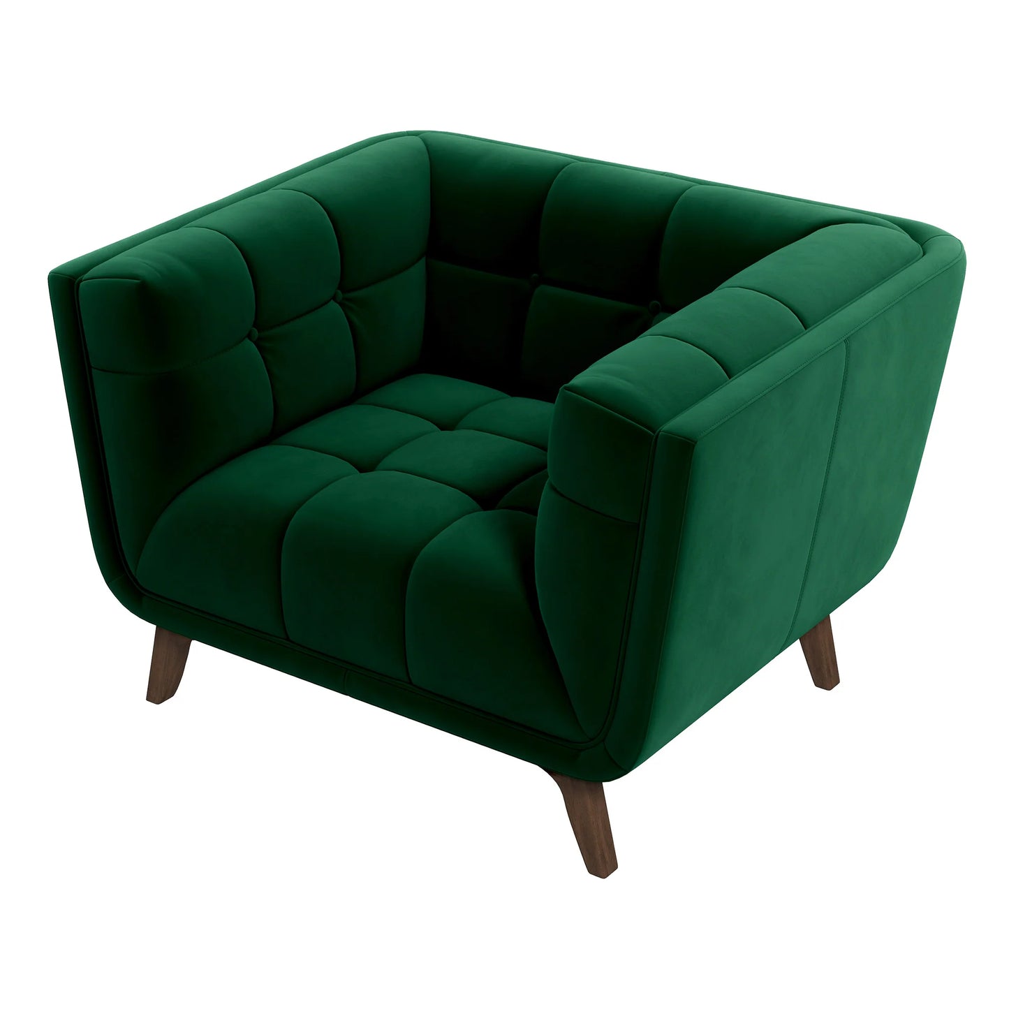 Addison Mid Century Modern Green Velvet Lounge Chair