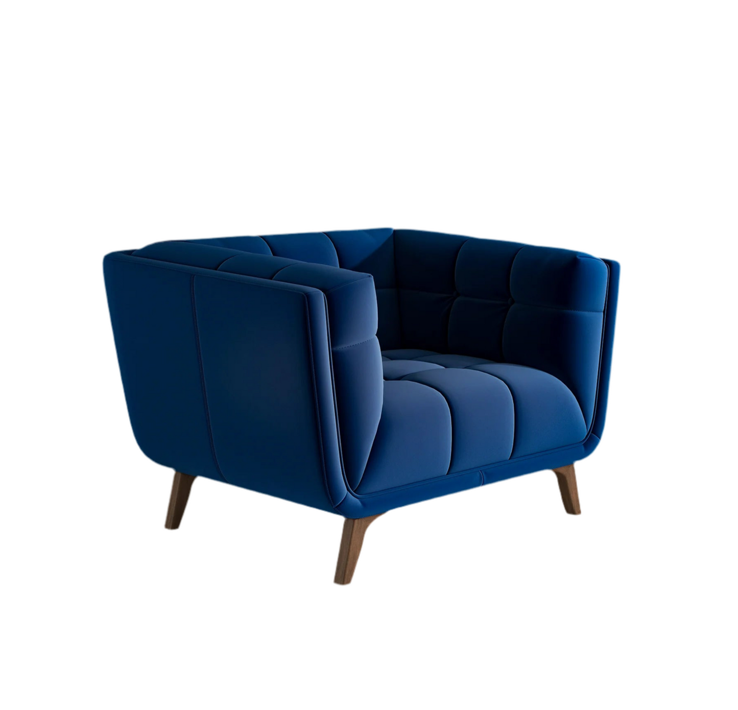 Addison Mid Century Modern Blue Velvet Lounge Chair