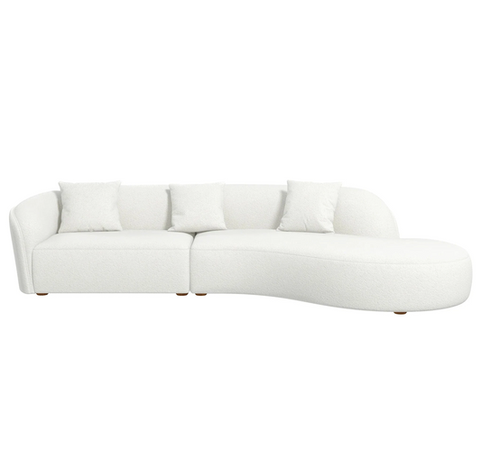 Elijah Japandi Style Curvy 133" Sectional Sofa