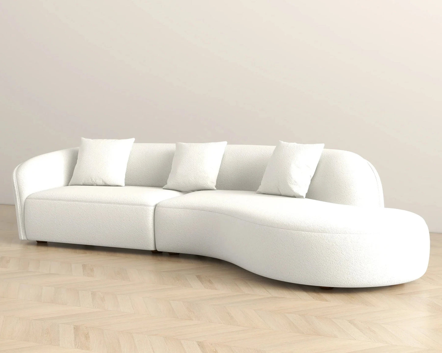 Elijah Japandi Style Curvy 133" Sectional Sofa