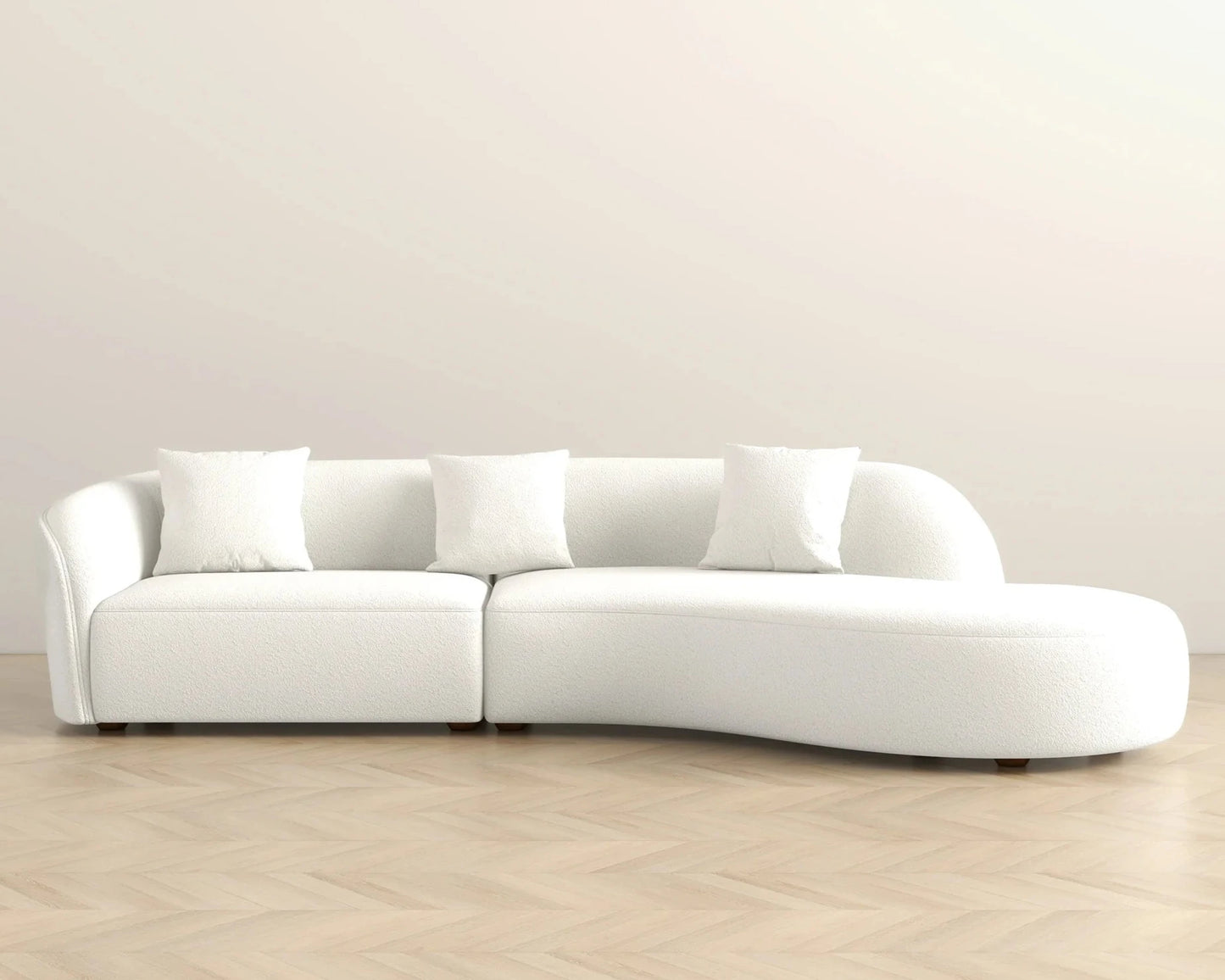 Elijah Japandi Style Curvy 133" Sectional Sofa