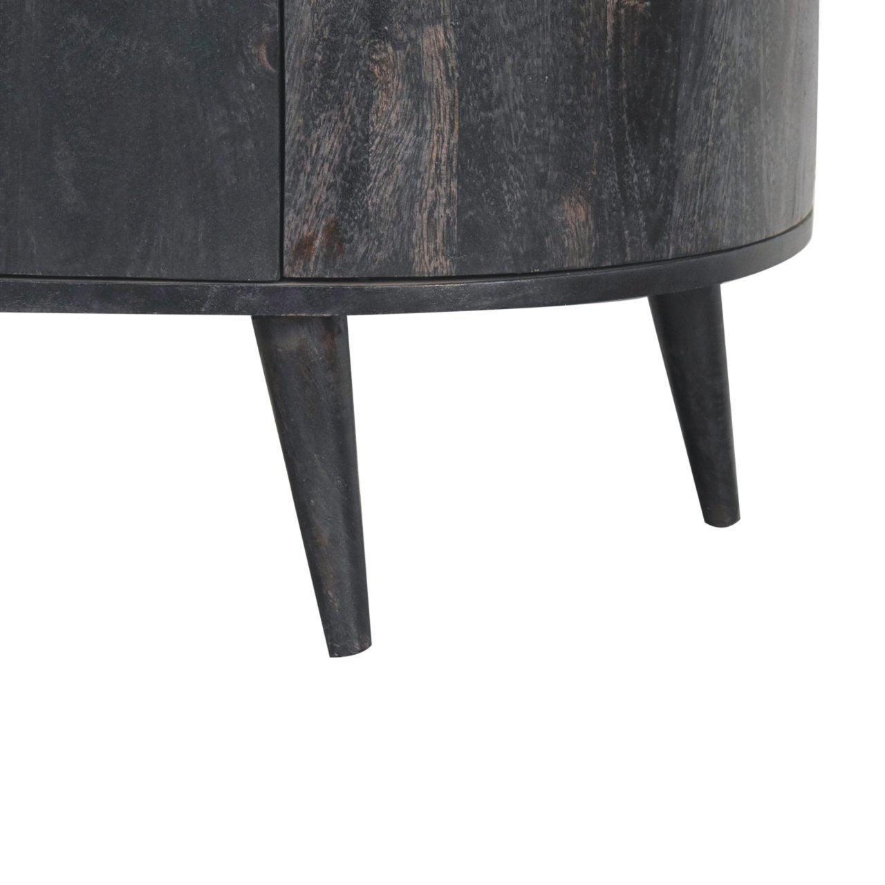 Ash Black Solid Wood Sideboard with Gold Hardware